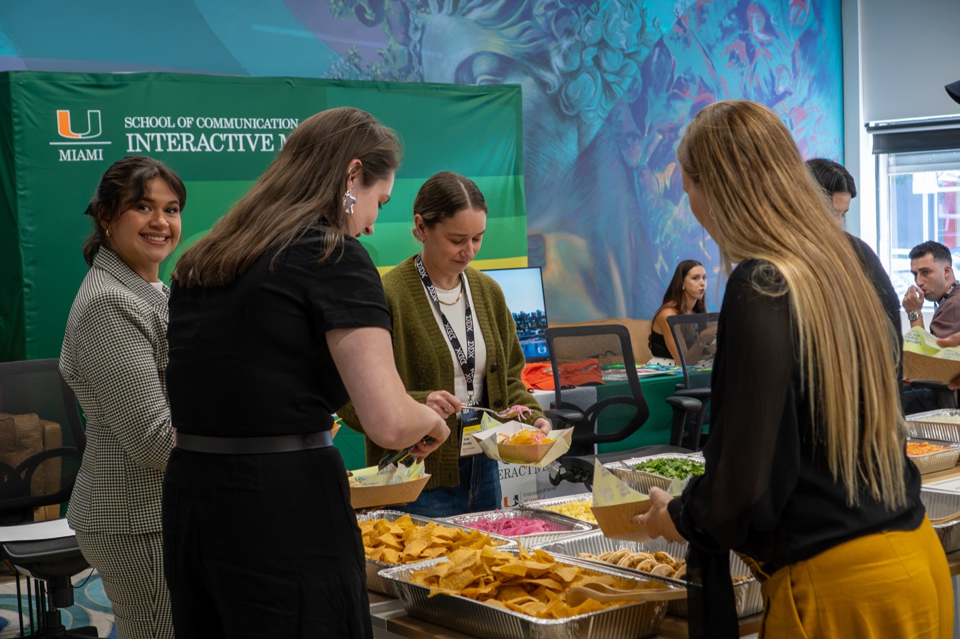 Lunch at the University of Miami School of Communication table